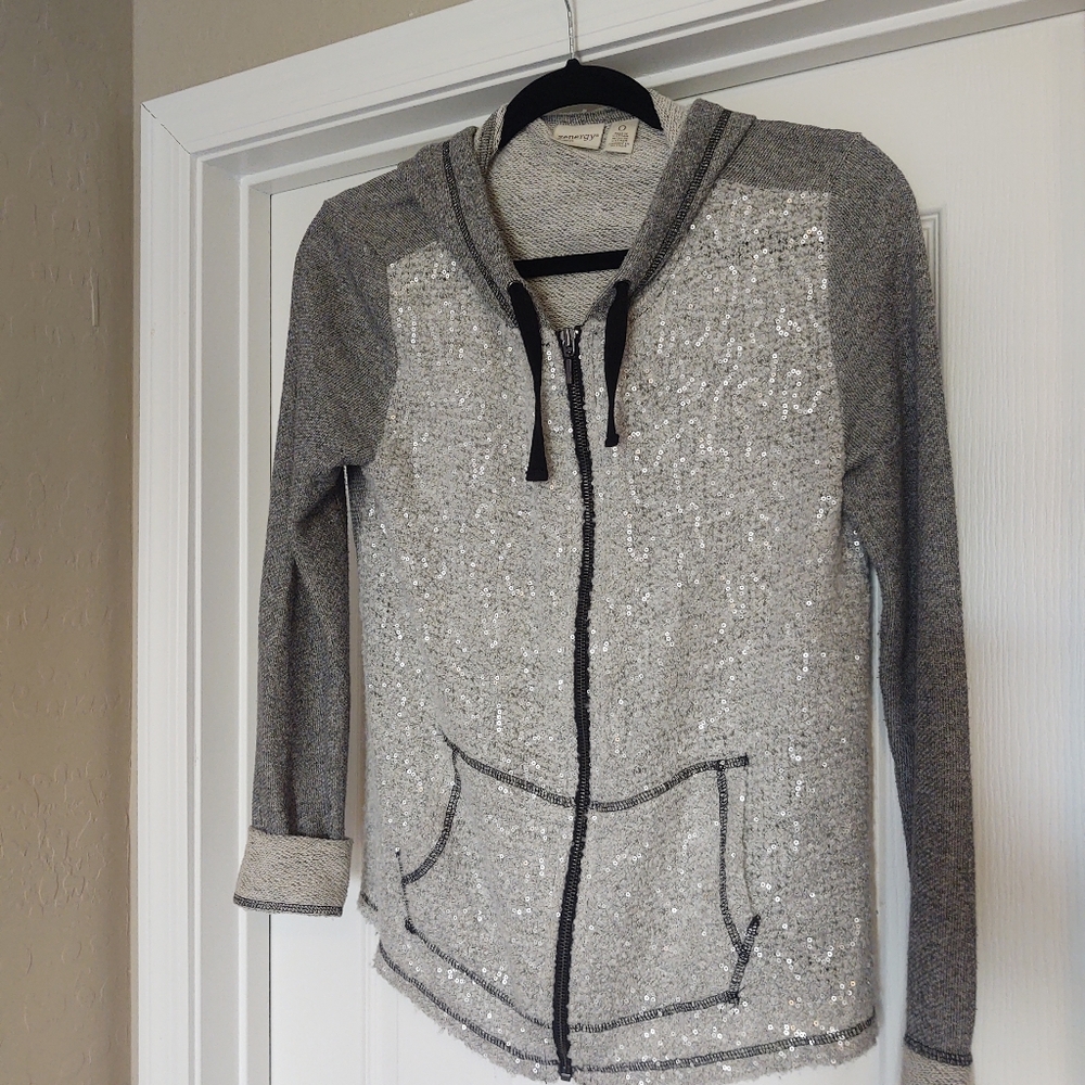 Chicos unique sweater with some bling!